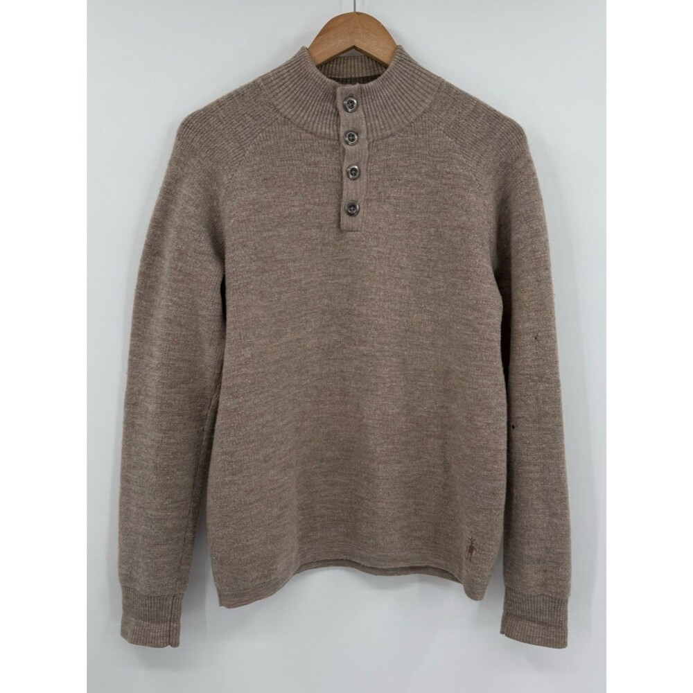 Smartwool Men's Pioneer Ridge Half Button Merino Wool Sweater | Taupe | Medium